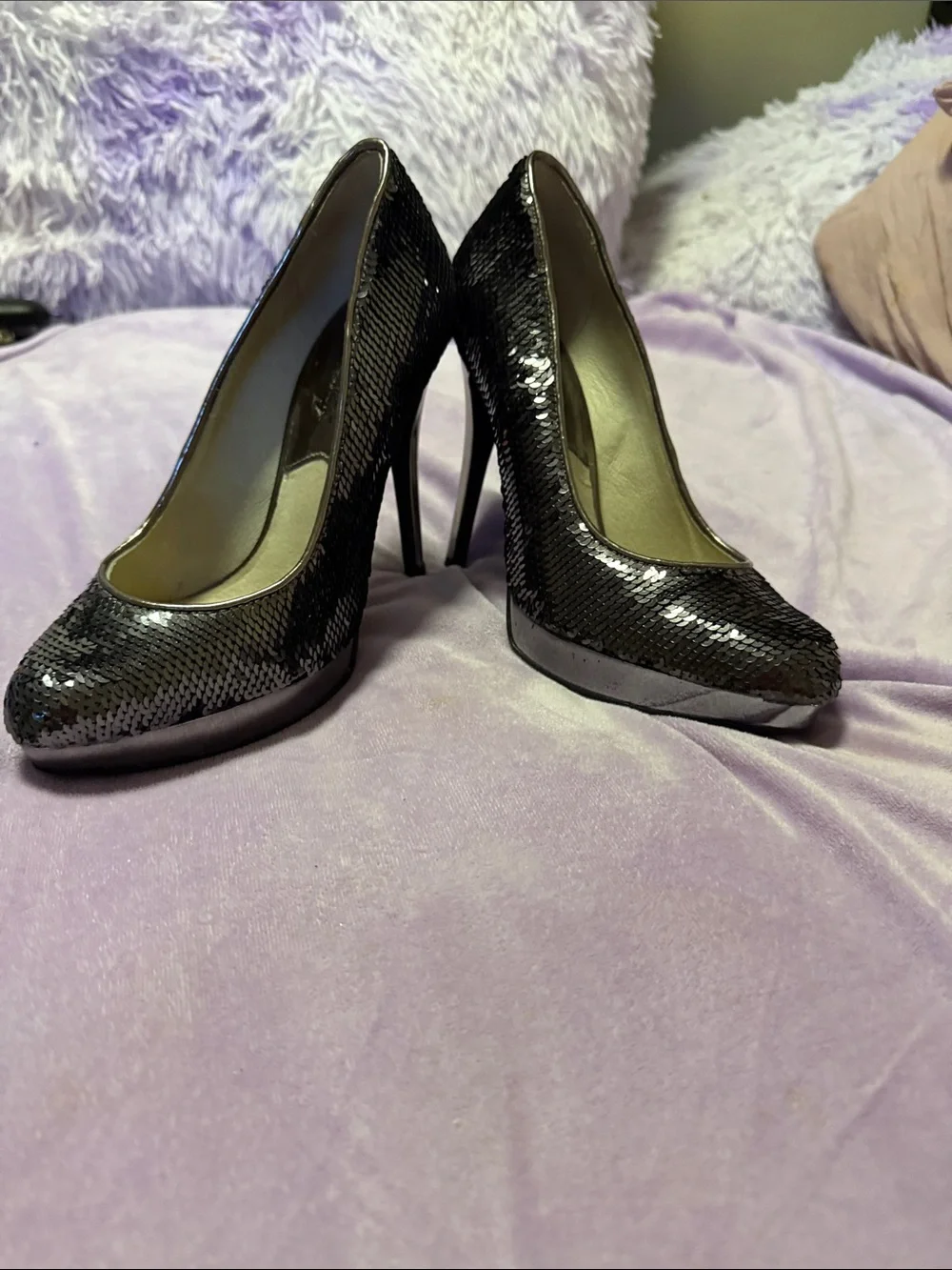Michael Kors Black Sequin Stiletto Pumps